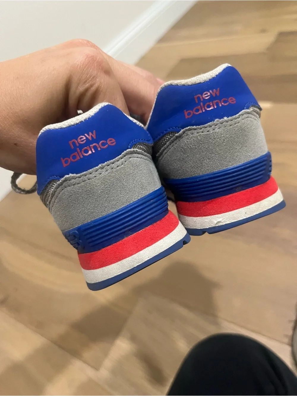 New Balance Kids Gray, Blue & Red Retro Runner
